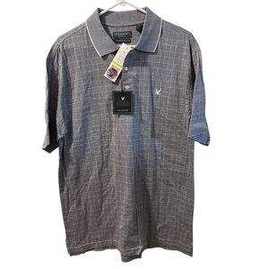 Lyle & Scott Men's Gray Checked Polo Shirt- NWT